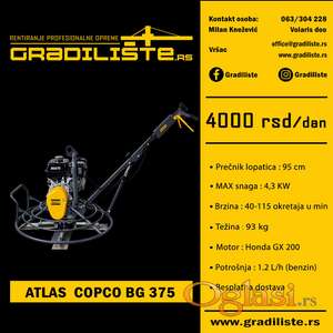 Atlas Copco BG 375 - Helikopter za beton - najam, izdavanje